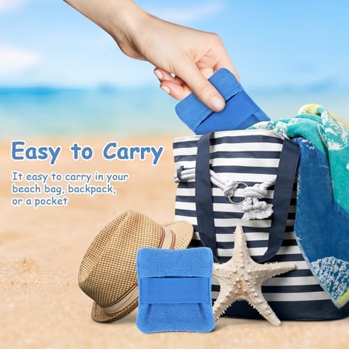 KAJNBN 2 Pcs Blue Synthetic Fiber Sand Mitt for Body Efficient Sand Removal Reusable for Beach Vacation Essentials - Image 3