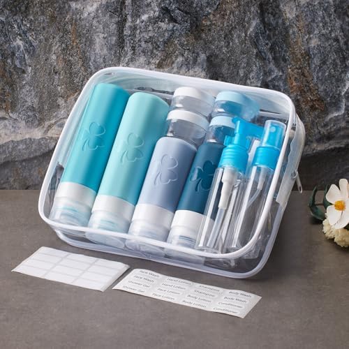 INSFIT 23 Pack Travel Bottles for Toiletries, TSA Approved Silicone Travel Size Toiletries with Toiletry Bag, BPA Free Leak Proof Refillable Travel Essentials for Shampoo Conditioner Lotion - Image 7