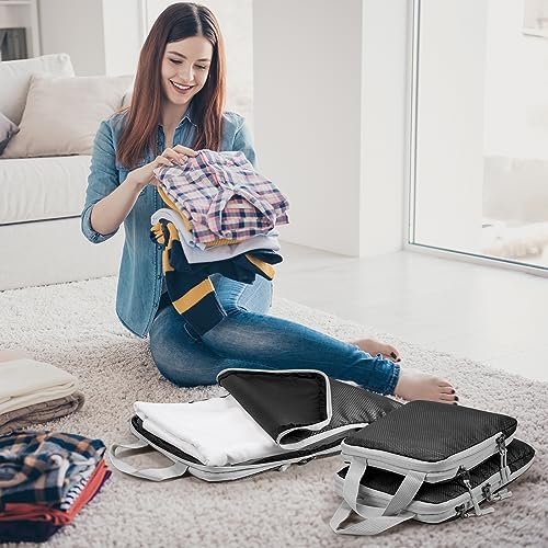 Compression Packing Cubes,4 Set Ultralight Packing Cubes for Carry on Suitcase, Travel Packing Essentials for Suitcase Organizer Bags Set, Durable Travel cubes for Luggage (Set of 4, Black) - Image 7