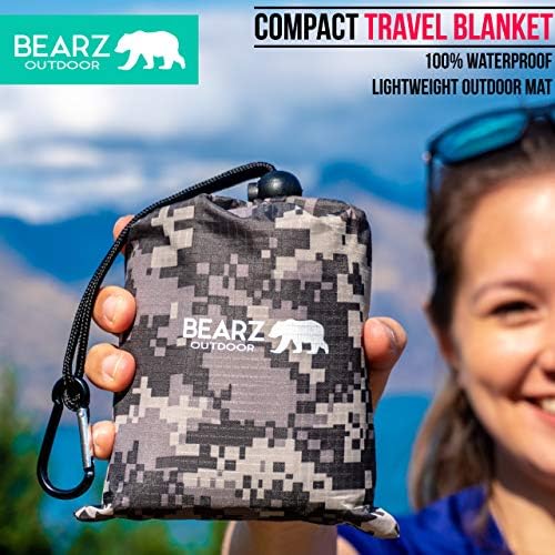 Travel Blanket - Pocket Sized Beach Blanket Camping Blanket, Waterproof Picnic Blanket, Sandproof Beach Mat - Camping Gadgets & Festival Hiking Accessories - Image 2