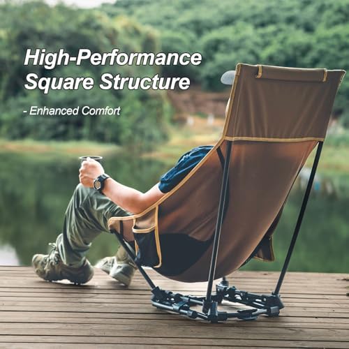 ONETIGRIS Dragonhide Oversized Camping Chair with Pillow Design, Comfortable Widened Seat Folding, 275 lbs Capacity - Image 7