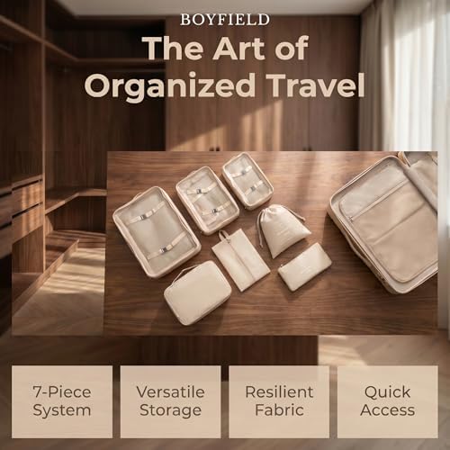 Packing Cubes - 7 PCS Travel Essentials Packing Cubes for Suitcases, Luggage Organiser Bags for Holiday Storage - Image 6