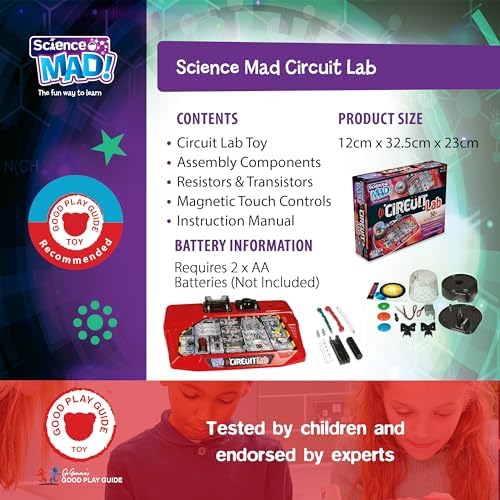 Science Mad Circuit Lab For Kids - Learn About An Introduction to Electronic Circuits With 50+ Safe, Educational Experiments - Includes Light, Magnetic and Touch Control, 8+ Years - Image 4
