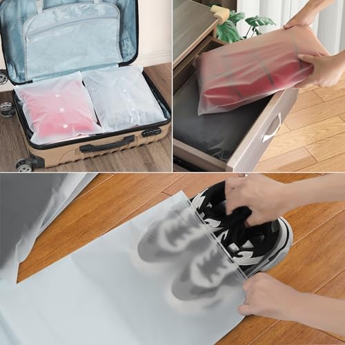 30Pcs Large ZipLock Bags for Clothes, 40x30cm Plastic Travel Bags, Reusable hospital bag organiser pouches, Waterproof Big Zip lock Bags for Clothes Shoes Cosmetics - Image 7