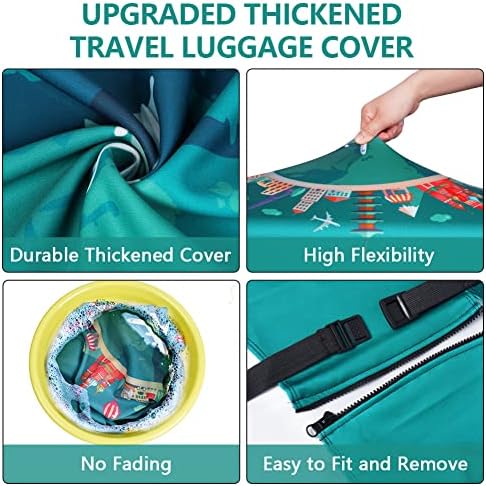 flintronic Travel Luggage Cover Elastic, Luggage Cover, Suitcase Cover, 29-32 Inch Suitcase Protective Cover, with Luggage Tag*1+Luggage Strap*1 (XL) - Image 5