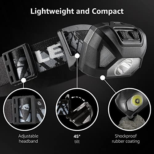 Lepro Head Torch, 2 Pack Super Bright LED Headlamp with 6 Lighting Modes, Waterproof, Battery Powered LED Lightweight Headlight for Cycling Running Camping for Kids Adults - Image 5