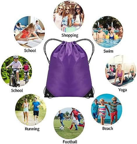 Drawstring Bags, Swim Bag PE bags for kids Waterproof Swimming Sports Back Pack Drawstring Gym Bag Suitable for School Beach Travel - Image 4