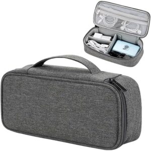 Teskyer Travel Tech Pouch, Protable Cable Organiser Bag, Electronics Accessories Travel Organizer Case for Cable Charger Earphone Power Bank Hard Drive - Dark Grey