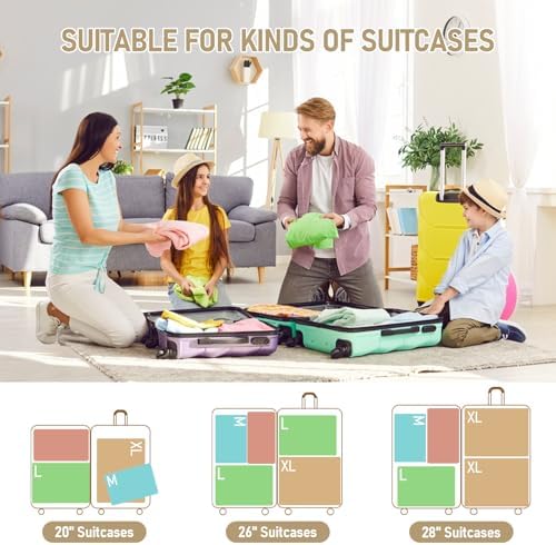 Compression Packing Cubes for Travel, Travel Essentials Luggage Organizer bags for Suitcase, Durable Compression Travel Packing Cubes for Carry on Backpack - Image 6