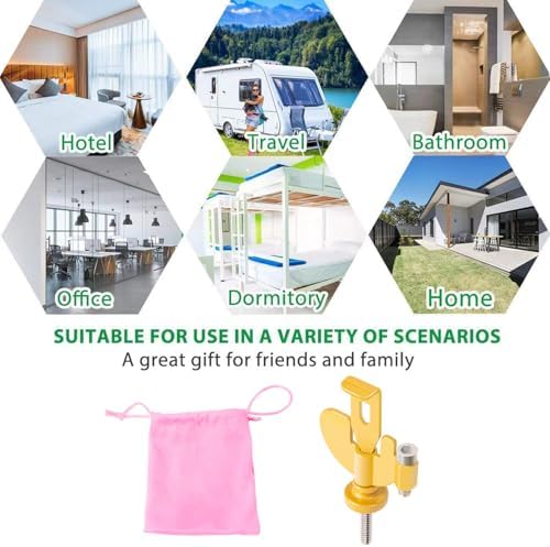 Portable Door Lock - Suitable for Travel Hotels, Homes,College Apartments with Increase Security, Adjustable, Easy to Install (Yellow) - Image 2