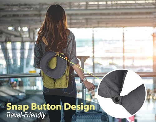 TREKOLOGY Inflatable Neck Pillow for Travel, Blow Up Neck Pillow for Travel with Removable Cover - Image 5