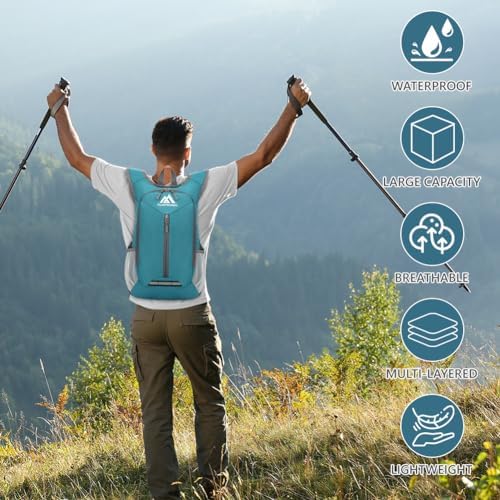 flintronic Foldable Backpack, Ultra Lightweight Rucksack, 16L Hiking Backpack, Unisex Packable Backpack For Men Women, Waterproof Travel Daypack For Outdoor Sport Biking Hiking Climbing - Image 7