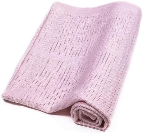 Cellular Baby Blankets for Moses Basket/Travel/Pram/Car 100% Soft Cotton (Pink) - Image 4