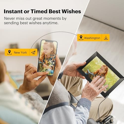 KODAK Digital Picture Frame WiFi 10.1 Inch HD IPS Touch Screen Electronic Picture Frame with 32 GB Memory, Automatic Picture Rotation, Share Photos or Videos Anywhere via App, Black - Image 2