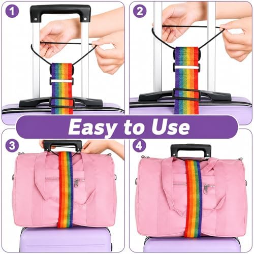 4Pcs Luggage Connector Straps for Suitcases, Adjustable Luggage Connector Straps, Multi-Purpose Set of Elastic Fastening Belts, Portable Canvas Luggages Bands, for Suitcase Handles and Backpacks - Image 4