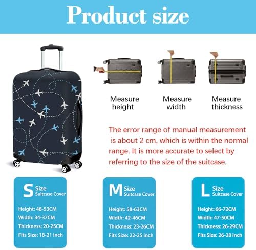 Suitcase Cover Luggage Protector, Elastic Washable Luggage Covers for Suitcases, Anti-Scratch Dustproof Trolley Case Protector Fits 18-21 Inch Luggage - Image 2