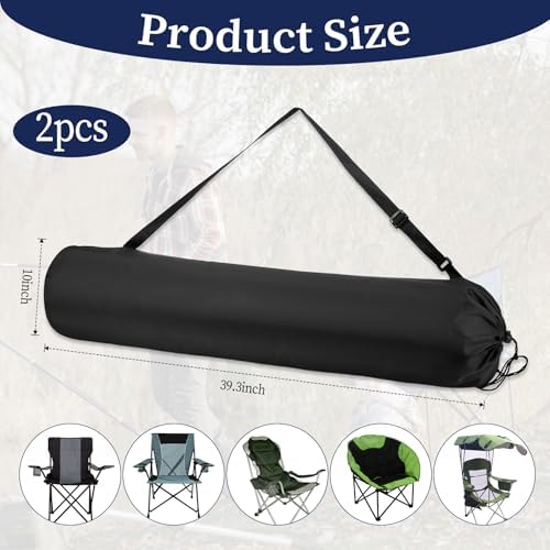 2 Pack Camping Chair Replacement Bag 37.4 Inches Nylon Storage Tent Bag with Handle Strap Large Folding Chair Carry Bags Heavy Duty Chairs Bags for Travel Outdoor Camping Sports (No Chairs Included) - Image 3