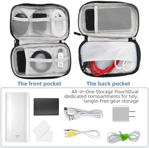 Electronics Accessories Organizer Bag, Waterproof Cable Organizer, 8.5 x 5 Inch Travel Gadget Bag for Men Women, Portable Cord Storage for Travel Business Home Office, Black - Image 3