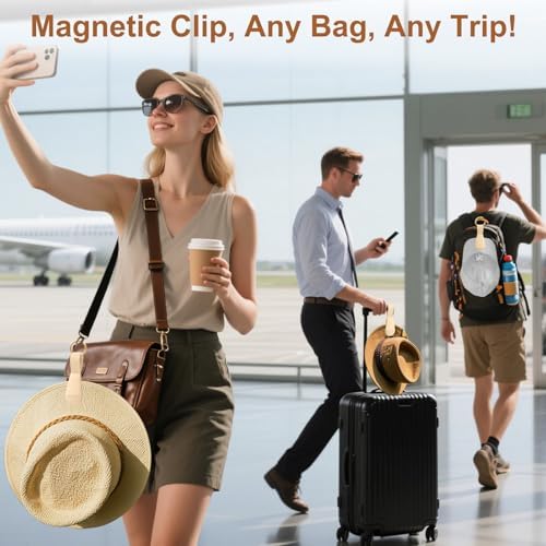 Fikoksol Magnetic Hat Clip for Travel on Bag, Silicone Hat Holder for Tote Beach Bag, Hand Free Strong Magnet Purse Hook Cowboy Hat Hanger Carrier for Travel Vacation Essentials Accessories - Image 5