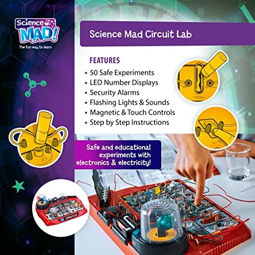 Science Mad Circuit Lab For Kids - Learn About An Introduction to Electronic Circuits With 50+ Safe, Educational Experiments - Includes Light, Magnetic and Touch Control, 8+ Years - Image 3