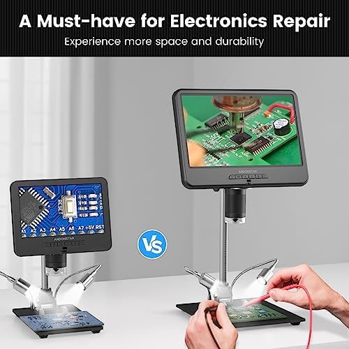 Andonstar AD210 10.1 Inch LCD Digital Microscope for Adults, Soldering and Coin Inspection, Electronics Repair, Biological Slides Kit, 32G Card - Image 3