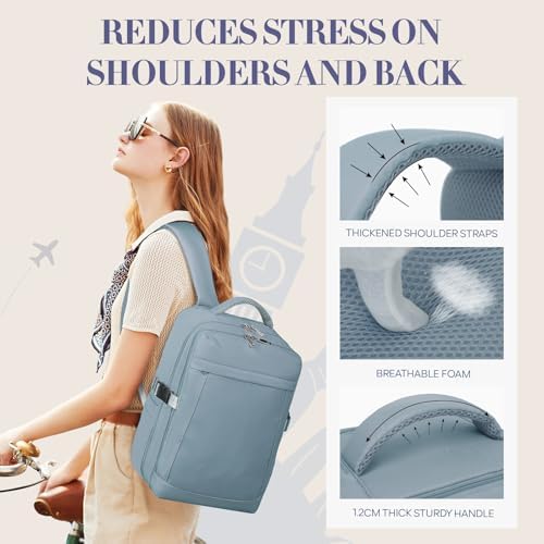 Yankony for Ryanair Cabin Bags 40x30x20, Underseat Travel Backpack Cabin Size Carry on Hand Luggage Bag for Airplanes, Multiple Pockets Comfort Rucksack for Men and Women - Image 5