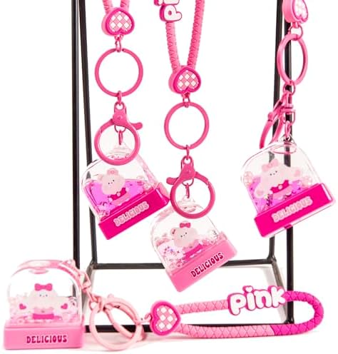YOU WIZV Cute Keychain, Kawaii Backpack Liquid Floating Anime Bunny Keychain for Girls, Women, Daughters, Sister - Image 7