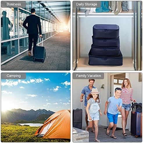 OSDUE Packing Cubes for Suitcase, 8 PCS Travel Organiser Packing Bags Lightweight Waterproof Luggage Packing Organizers for Clothes Shoes, Travel Accessories, Navy Blue - Image 4