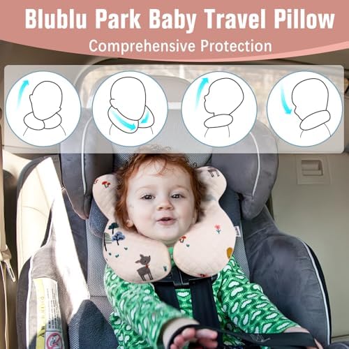 Baby Neck Pillow for Travel, Car Seat Pillow for Toddlers, Upgrade, Cotton,Baby Support Pillows for Stroller, Bouncer, Pushchair, Carseat Head and Neck Support, Breathable,Deer - Image 5