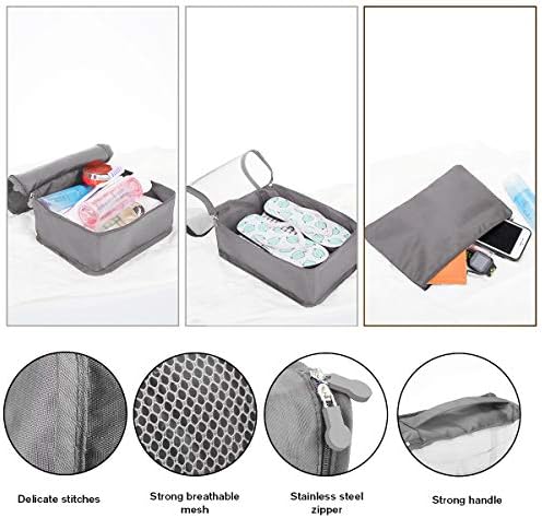 12 PCS Large Packing Cubes for Suitcases Various Sizes Suitcase Organiser Bags Lightweight Waterproof Luggage Organiser Bags (12, Gray) - Image 3