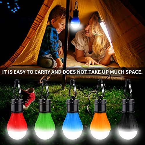 5 Pcs Camping Lights LED Tent Lights with Carabiner Clips Outdoor Mini Camping Lantern Portable LED Tent Lantern Lamp 3 Lighting Modes Hanging Light Waterproof Emergency Camping SOS Signal Light - Image 4