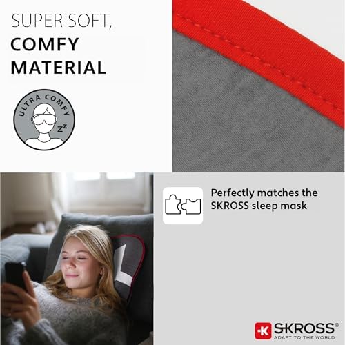 SKROSS Mini Travel Pillow, Ultra Comfortable Mini Travel Pillow in Memory Foam, 100% PU, Washable Cover (Grey) - Image 5