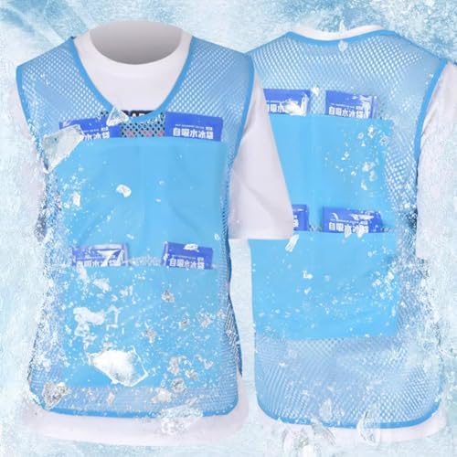 Cooling Vest,Body Cool Clothing with 8 Ice Packs - Wearable Personal Cooler Gadgets Cold Clothes for Summer Outdoor Sports Travel Work Dads Workers Outside - Image 6