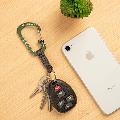 Nite Ize CSLAW3-08-R6 Locking Carabiner Keychain with Webbing, Olive - Image 4