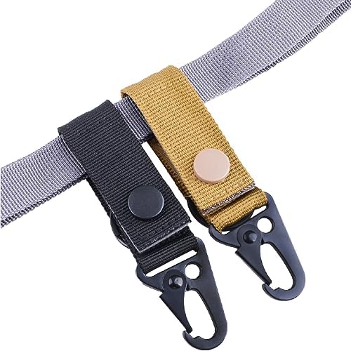Azarxis Tactical Hanging Belt Webbing Carabiner Buckle Molle Strap Nylon Snap Hook Clip, Keychain Keyholder Ring Tactical Backpack Molle Clip for Climbing Hiking Outdoor - Image 6