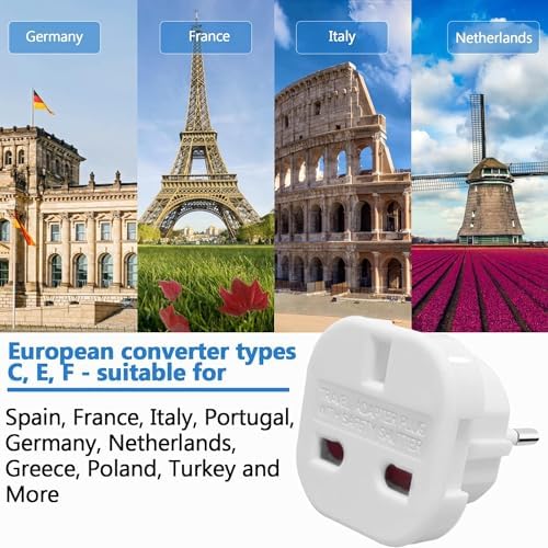 Gadgets Hut UK - 5 x UK to EU Europe European Travel Adapter suitable for France, Germany, Spain, Egypt, China - Refer to Product description for Country list - Image 8