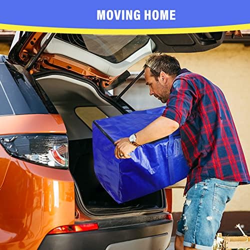 85L Large Bags for Moving House - 6 Pack, Packing Bags for Moving House Essentials with Zips, Waterproof Storage Bags for Home Solid&Reusable (Blue) - Image 5