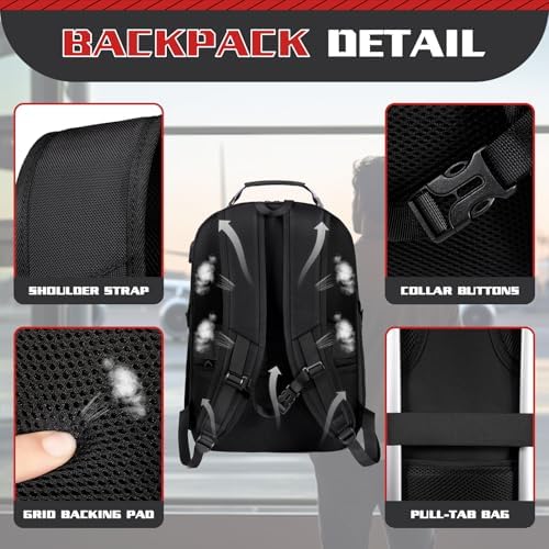 Z-MGKISS Travel Backpack, Large 17.3" Anti-Theft Laptop Rucksack, TSA-Friendly Work Bag with USB Port, Overnight & College Computer Bag for Men Women, Black - Image 4
