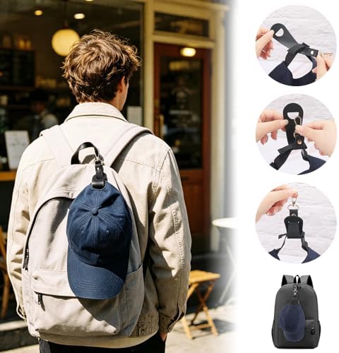 MWOOT Hat Clip for Travel on Bag, 10 Pcs Hat Clip Holders for Sun Hats, Baseball Caps, Backpacks, Bags, Luggage, Vacation Beach Cruise Essentials Accessories, Brown and Black - Image 7