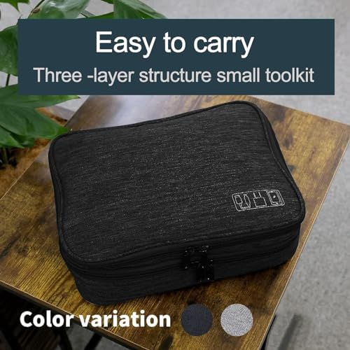 Travel Cable Organiser Bag, 3-Layers Electronics Accessories Organizer Bag Extra Large Universal Carry Travel Gadget Bag for Power Bank, Memory Card, Data Cable, Charger Hard Disk - Image 8