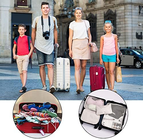 OSDUE Packing Cubes for Suitcases, 6 PCS Travel Luggage Packing Organizers Waterproof Travel Essentials Bag Accessories, Clothes Cosmetics Toiletries Storage Bags, Beige - Image 4