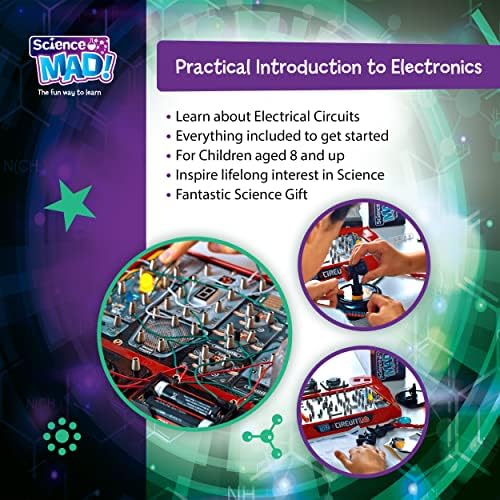 Science Mad Circuit Lab For Kids - Learn About An Introduction to Electronic Circuits With 50+ Safe, Educational Experiments - Includes Light, Magnetic and Touch Control, 8+ Years - Image 2