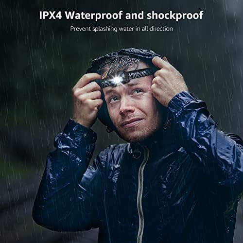 Lepro Head Torch Rechargeable, 2 Pack 2000L Waterproof LED Headlamp with Red Warning Lights, 30Hrs Runtime, 6 Lighting Modes, for Running Fishing Camping, Super Lightweight Headlight for Kids & Adults - Image 6