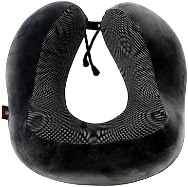Memory Foam Travel Pillow, Neck Pillow with 360-Degree Head Support, Comfortable and Lightweight, Ideal for Sleeping on Airplane, Car, Train, Bus and Home Use, Comes with Storage Bag (Grey) - Image 3