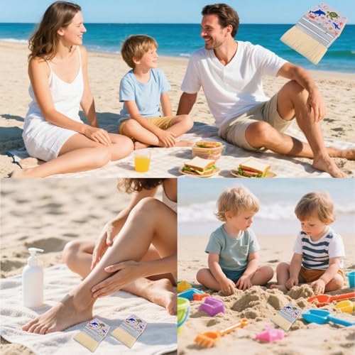 Lyreh Beach Sand Removal Brush, Quick Dry & Reusable Sand Wipe Off Mitts for Kids Adults Women, Must-Have Beach Essentials for Travel Vacation Summer Sandbox Activities - Image 7