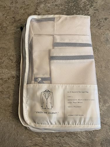 7 Piece Packing Cubes Set for Suitcases | Luxury Travel Organiser Bags | Compression Luggage Cubes with Shoe Bag & Pouches | Beige | Brand New - Image 9