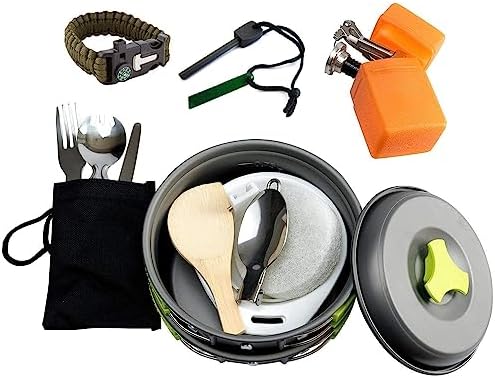 MalloMe Camping Cookware 18pc Mess Kit w/Backpacking Stove – Camping Cooking Set for Backpacking Gear - Camping Pots and Pans Set w/Camping Pot Pan Stove Utensils Camp Kitchen Equipment Accessories - Image 5