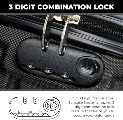 FLYMAX Medium Suitcase 4 Wheel Lightweight Luggage Hard Shell ABS Travel Case Hold Check in Fits 15kg - 20kg Medium Size + 3 Digit Lock + Telescopic Handle 67 Litre Capacity - Image 6