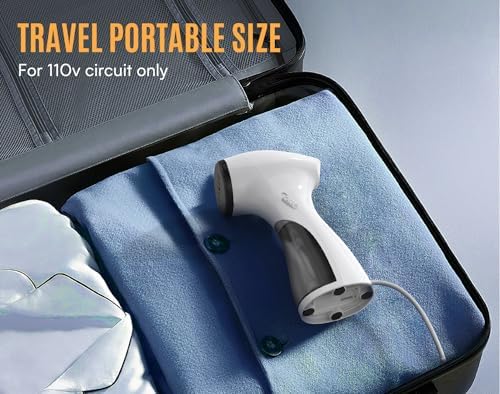 OLAYMEY Clothes Steamer 1600W, Handheld Steamer Clothing 25g Jet Steam Rate for Home Travel, Portable Garment Steamer Iron Removes Wrinkle and Odours with Detachable Water Tank-GY2000 - Image 6