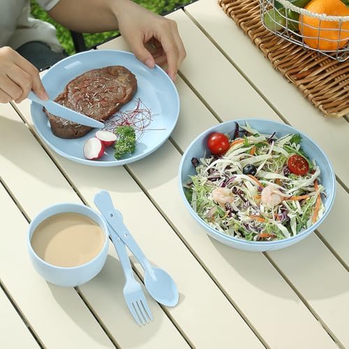 Evanda Camping Mess Kit with Bowl, Plate, Cup, Spoon, Fork, Knife and Carry Bag, Reusable Camping Accessories Essentials Gear Light Weight and Small Space Easy to Carry or Put in Backpack - Image 5